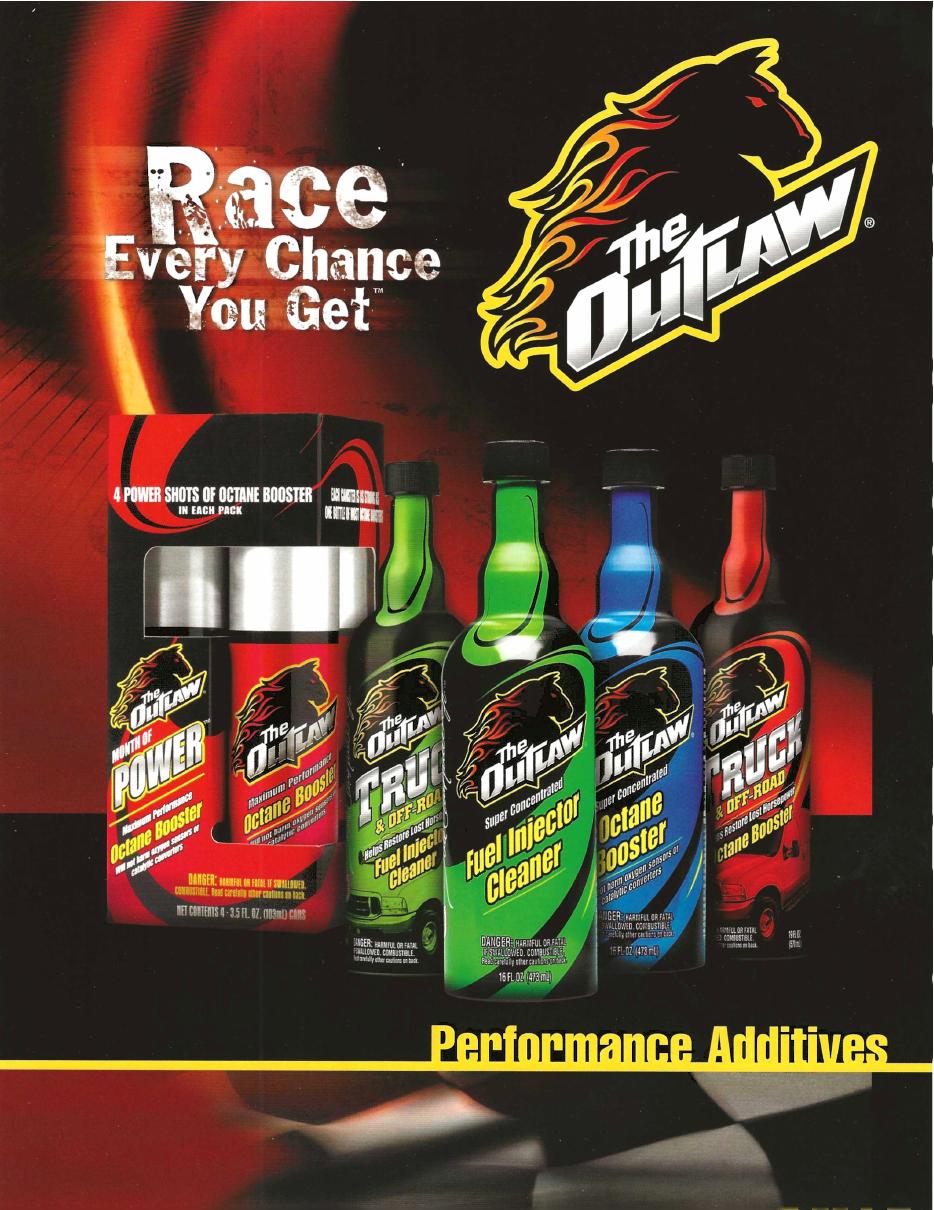 The Outlaw performance additives product flyer
